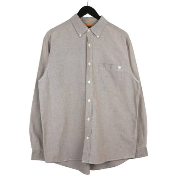Timberland Men's Button Down Collared Light Brown Shirt Size Large - Picture 1 of 9